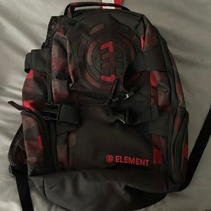 Red black element backpack